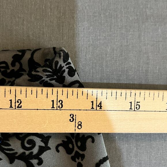 Planet Gold Leggings Pants Women Large Gray Black Brocade Ankle Stretch Pull On - Picture 9 of 9